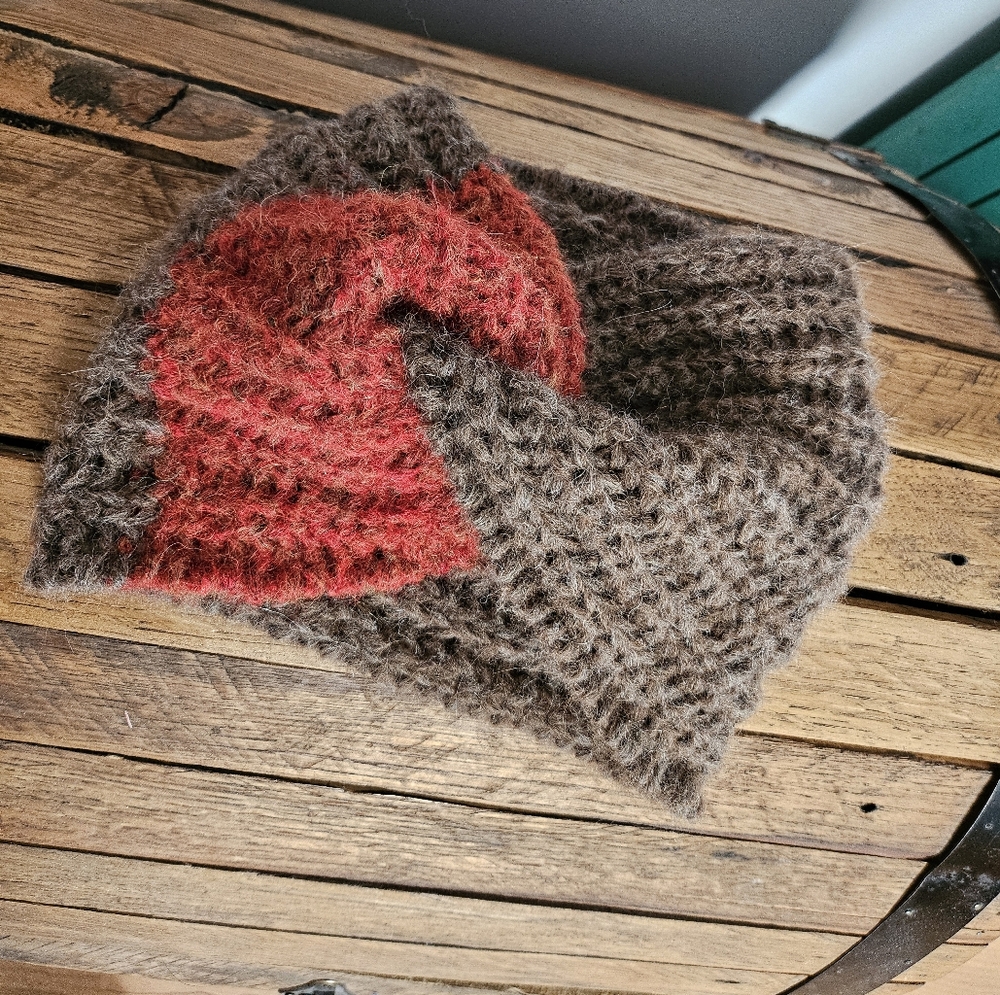 BABY ALPACA WOOL & MERINO, Handknit knot headband handmade by me